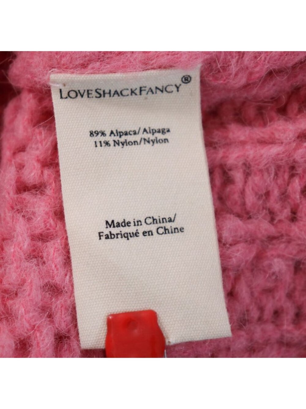 LoveShackFancy Fabietto Alpaca Cardigan Large Pink Cropped Floral - Picture 3 of 12